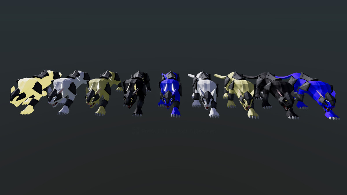 Low Poly Style Wild Cat
