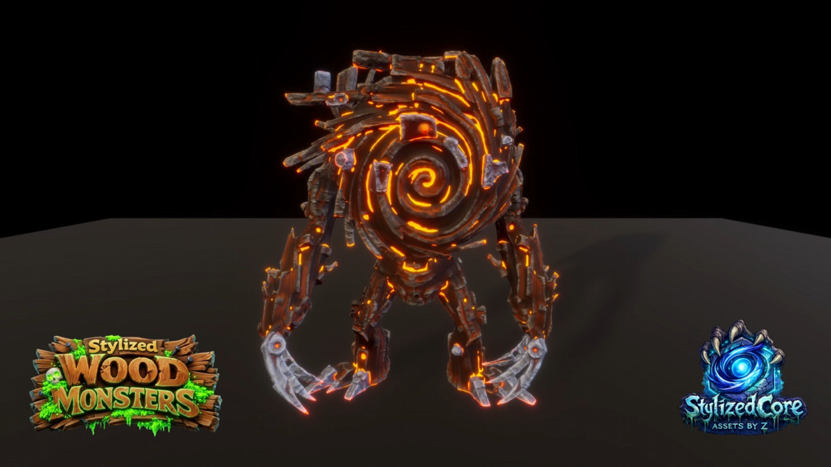 Stylized Wood Monster Pack 2 – Vortex Variant (Animated, LOD, Skins)