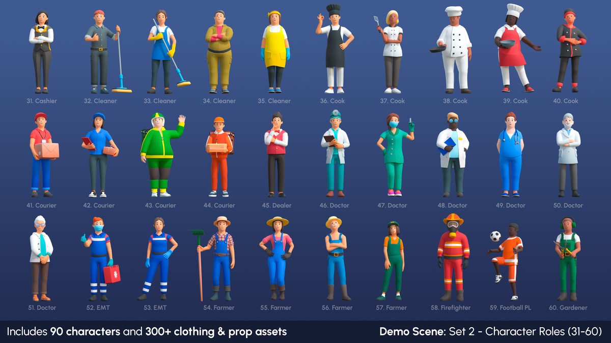City Characters - Low Poly 3D Models Pack