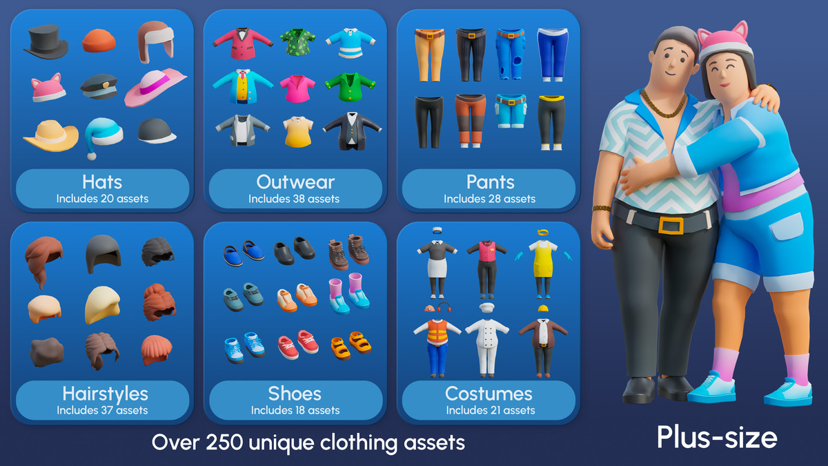 City Characters - Low Poly 3D Models Pack