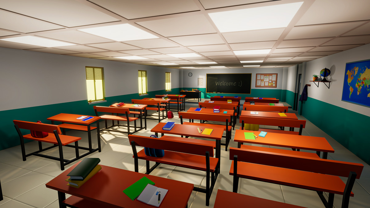 Low Poly Modular Classroom – Full