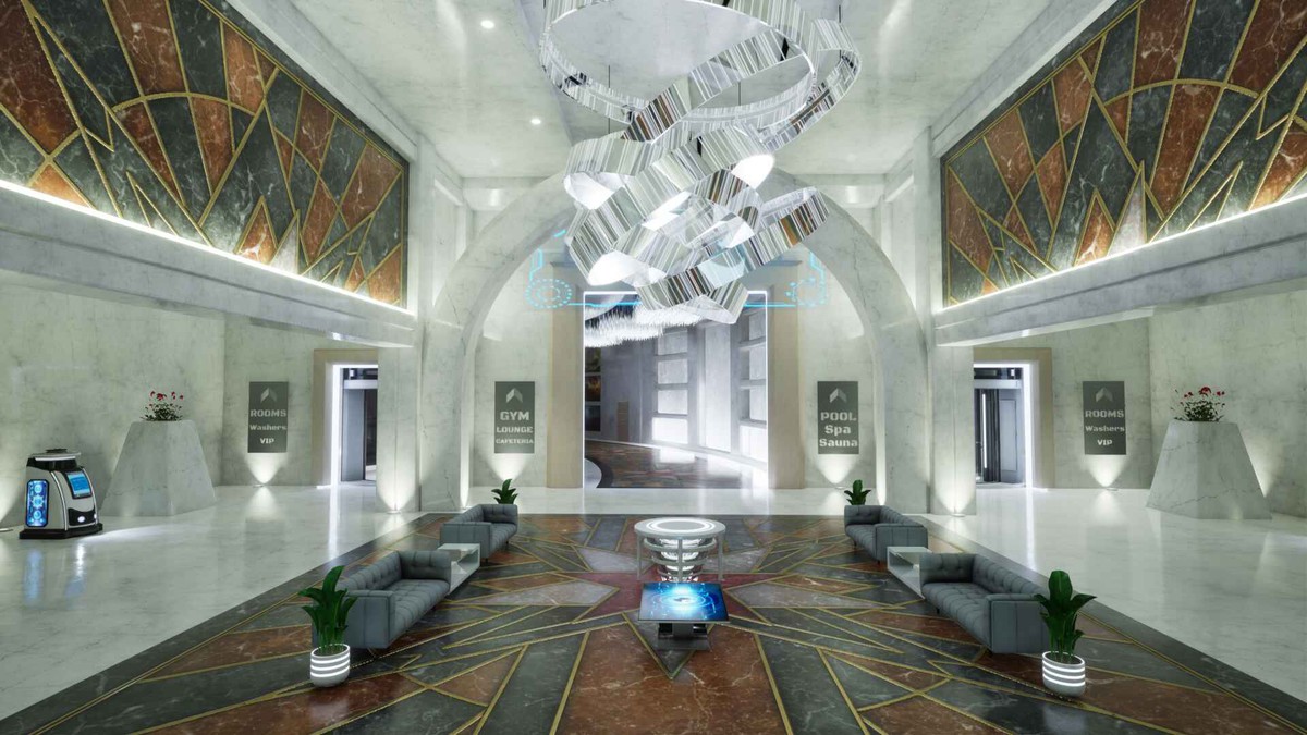 Futuristic Luxury Hotel – Sci-Fi Resort Environment