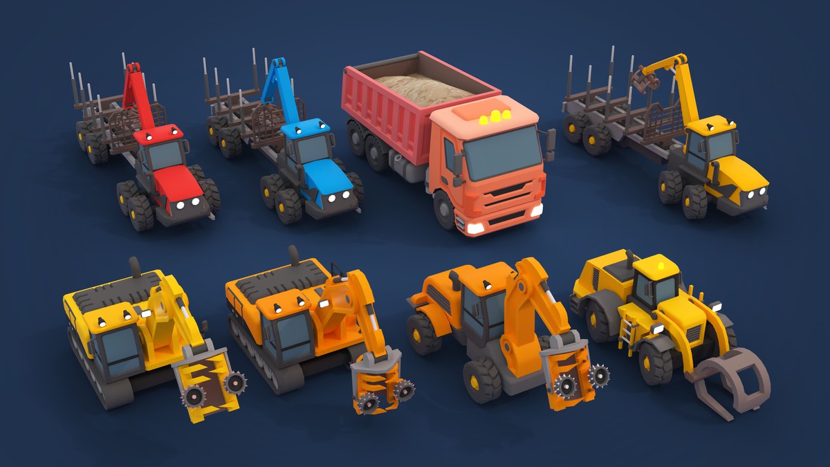 Logging Facility - Low Poly 3D Models Pack