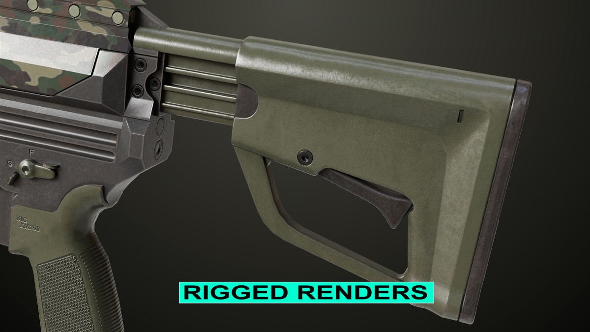 Machine Gun 14 Military Green URP HDRP Textures