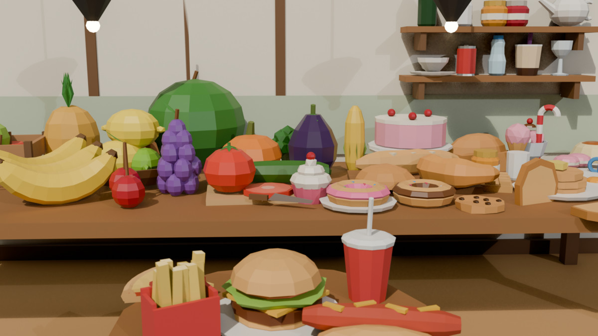 Low Poly Food Pack - 220+ Models
