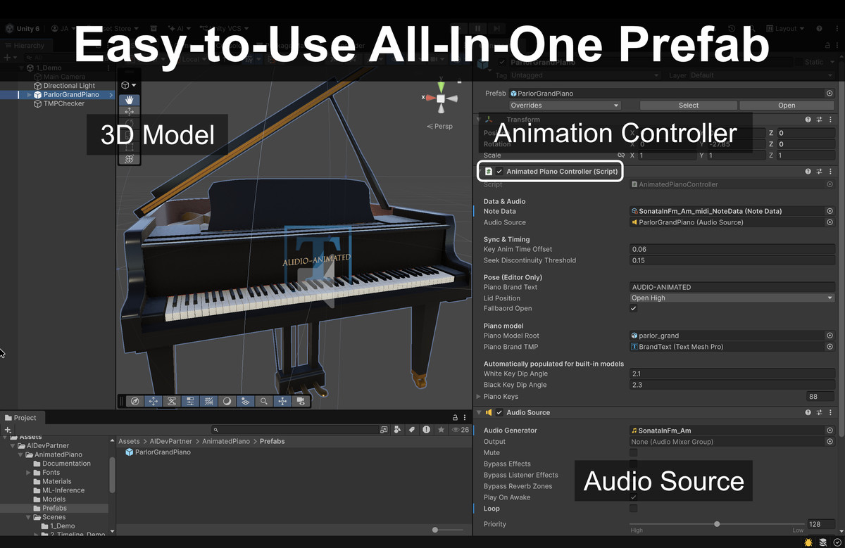 Audio-Animated 3D Piano: On-Device AI Pitch Detection & MIDI Sync