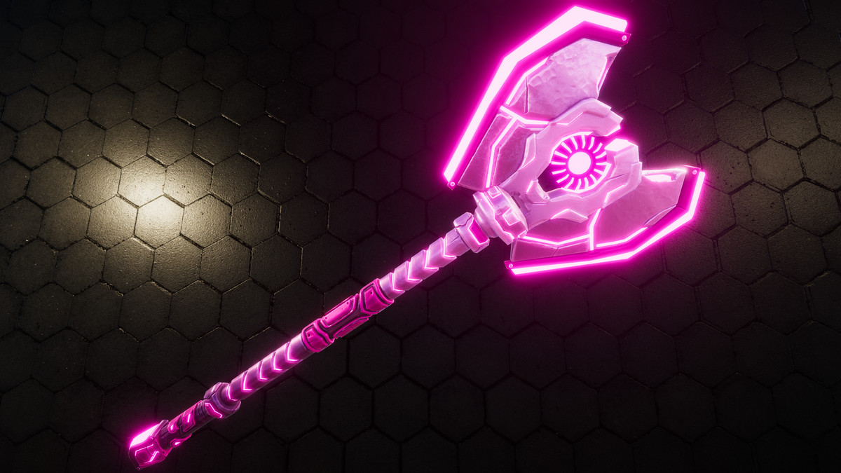 Axe fantasy sci-fi weapon with Effects