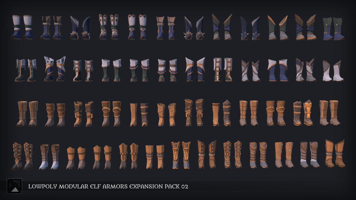 Lowpoly Elves Modular Armors Ex2 - MEDIEVAL FANTASY SERIES