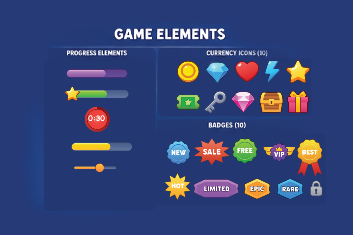 Hyper Cartoon UI Kit - Mobile Game GUI Pack