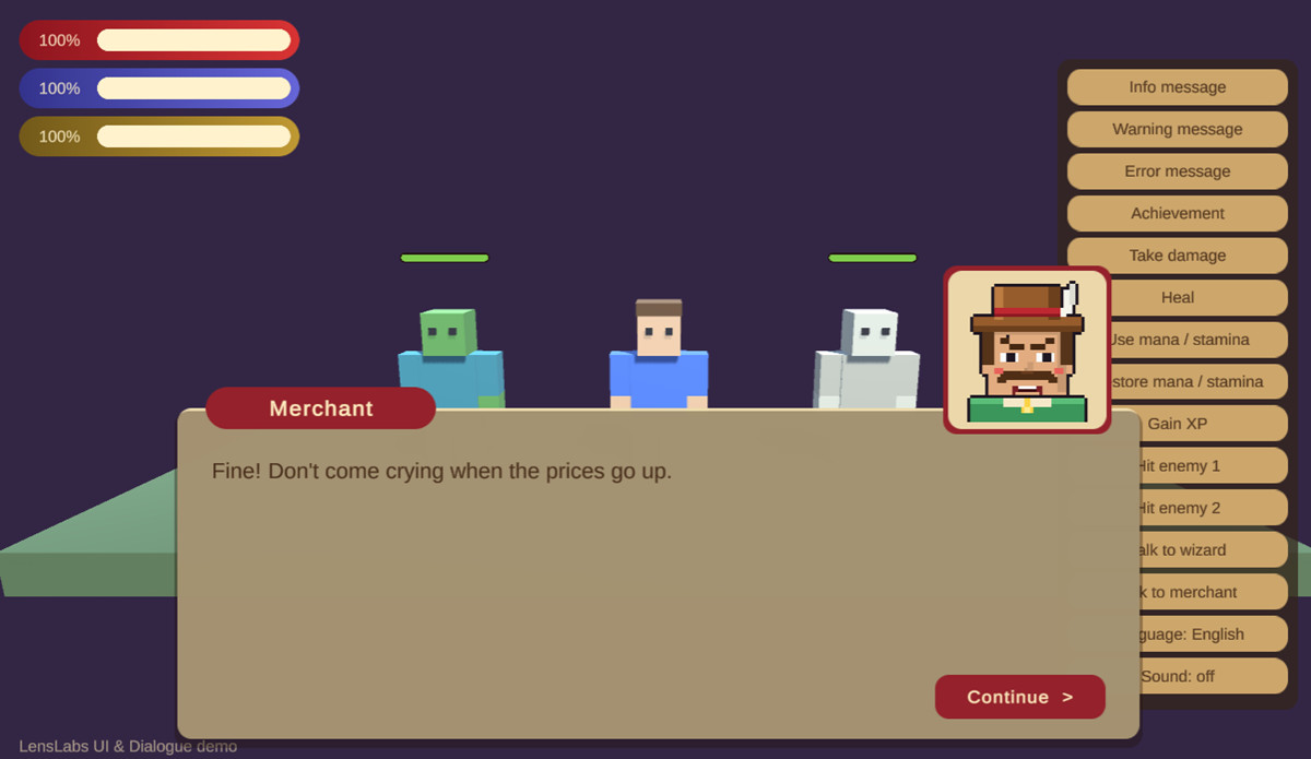 LensLabs UI & Dialogue