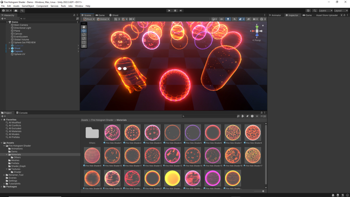 Fire Hologram FX Shader Pack