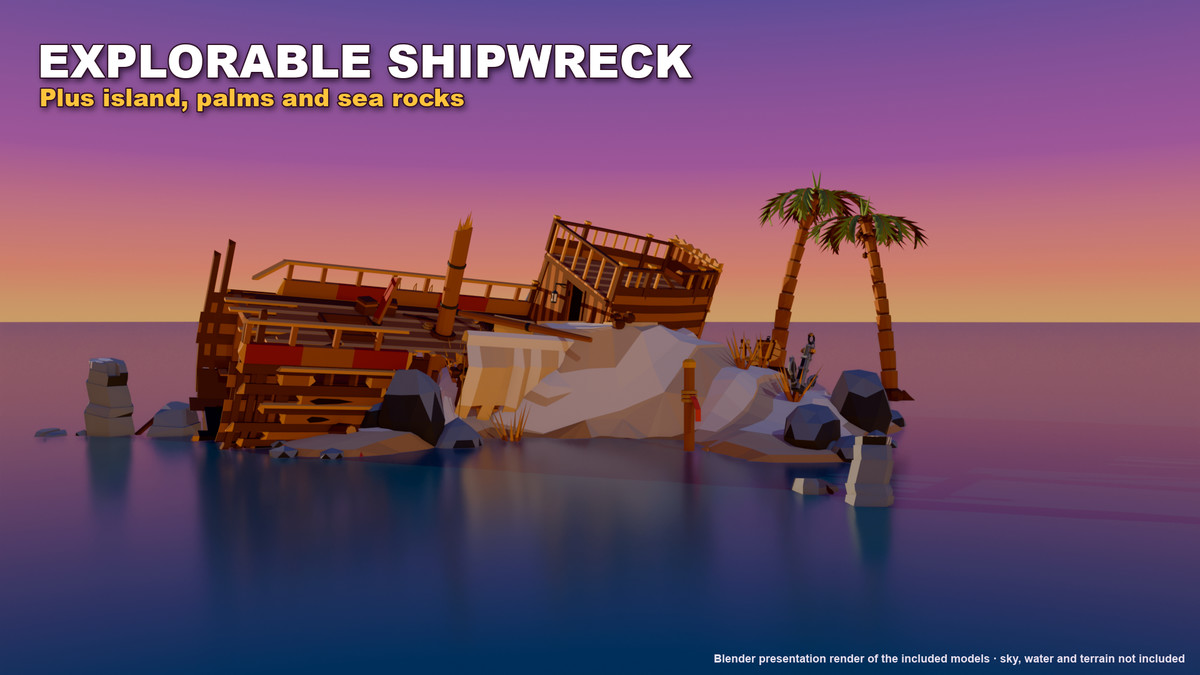 Stylized Pirate Ships & Boats: 13 Vessels + Harbour Dock Kit