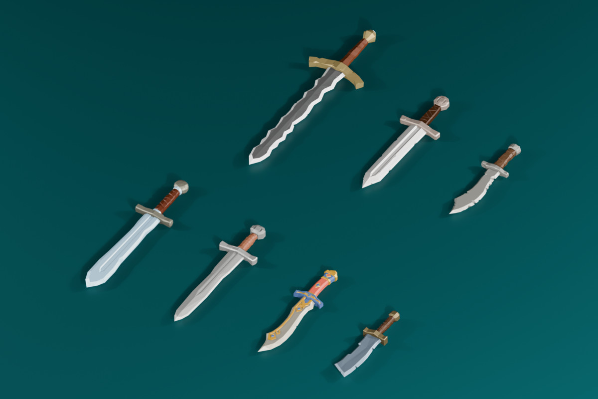 Low Poly Stylized Medieval Weapons & Shields
