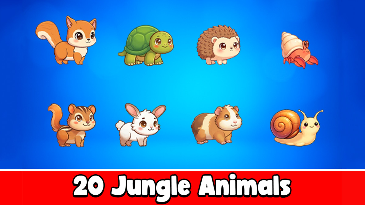 20 Jungle Animals - 2D Animated Character