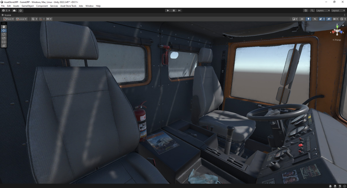 Rigged Construction Truck Vehicle