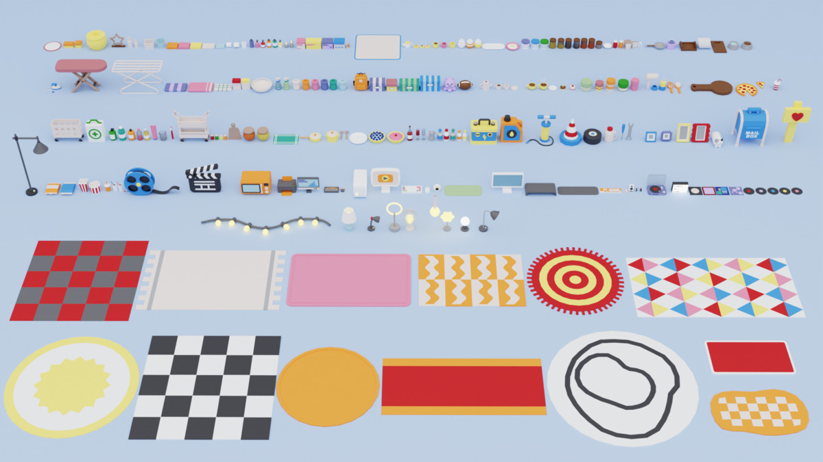 Low Poly Rooms Interiors 3 - Stylized Asset Pack