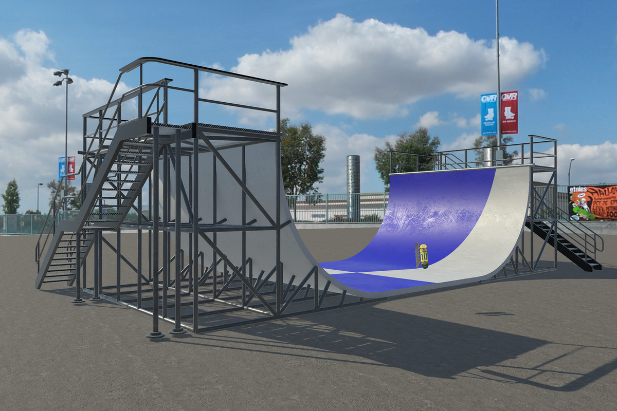 Skateboard and Vert Ramp