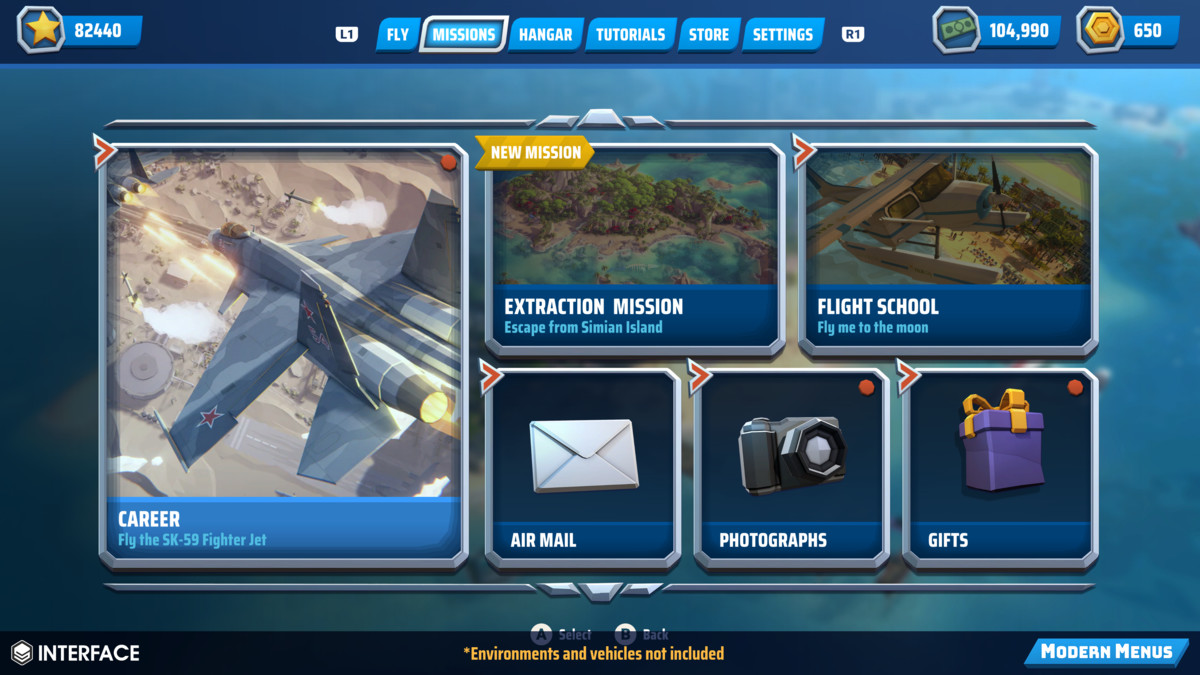 Modern Menus - Synty INTERFACE - GUI