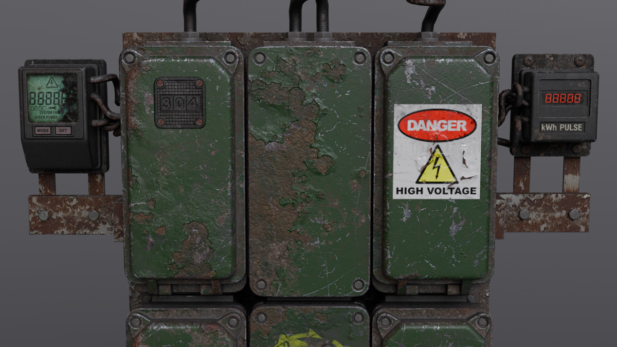 Industrial Power Control Panel – Game‑Ready