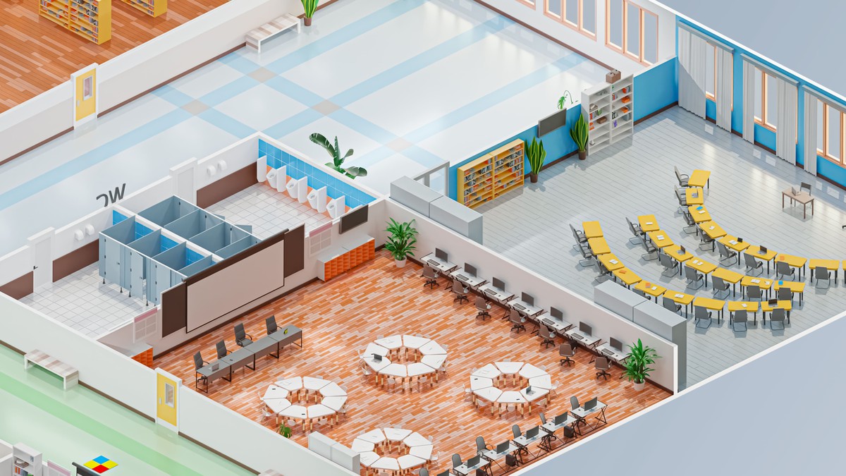 School - Low Poly 3D Models Pack