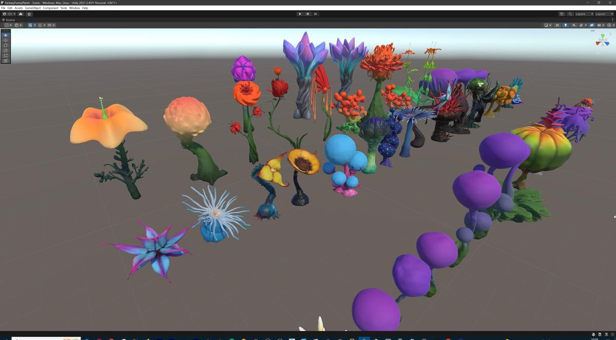 Fantasy Funny Stylized Magical Flora Plants - Low Poly Pack (118 3d models)