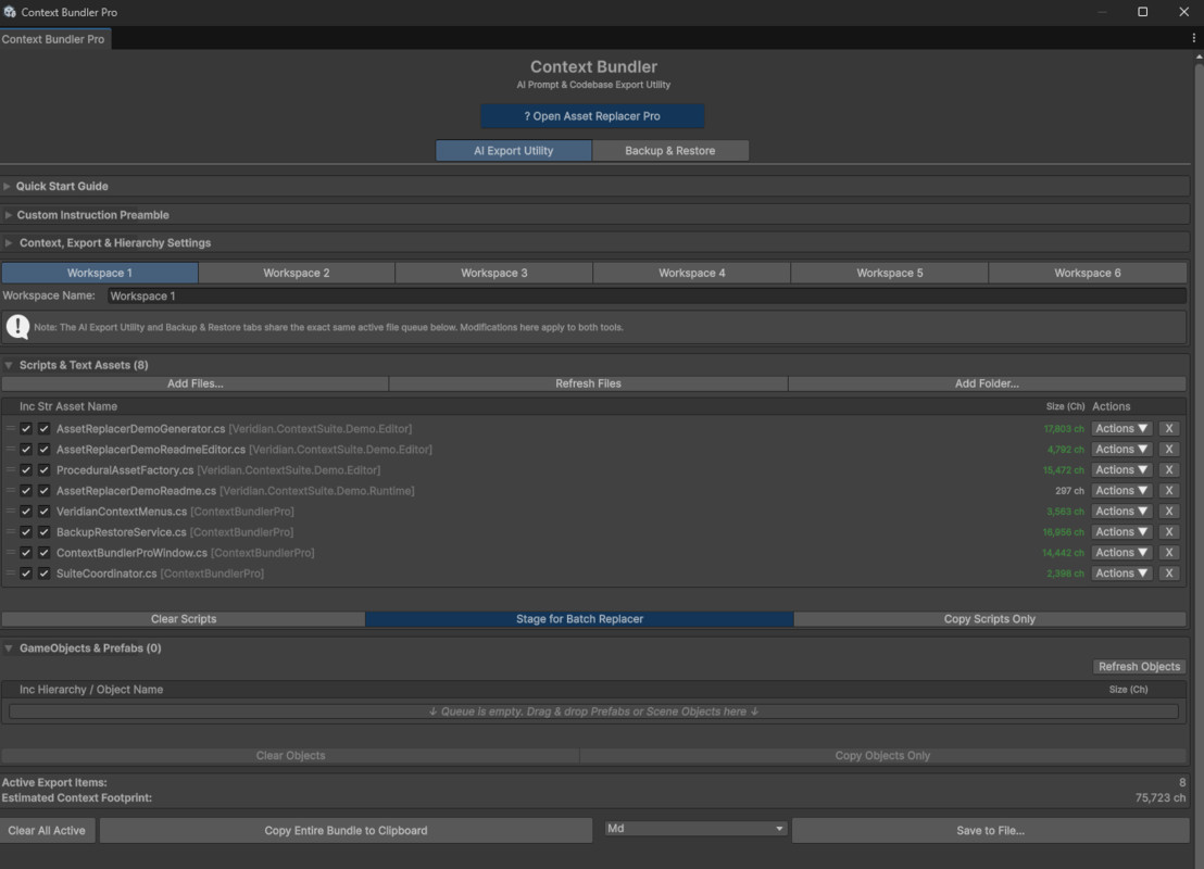 Codebase Exporter & Asset Replacer Pro