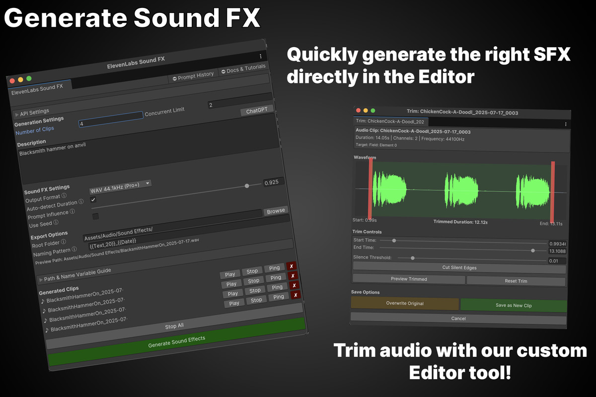 AI Tools • Voice, SFX, Images, Text • For ChatGPT, ElevenLabs, Flux + more