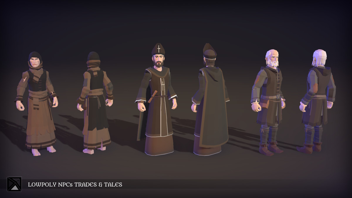 Lowpoly NPCs Bundle MEDIEVAL FANTASY SERIES