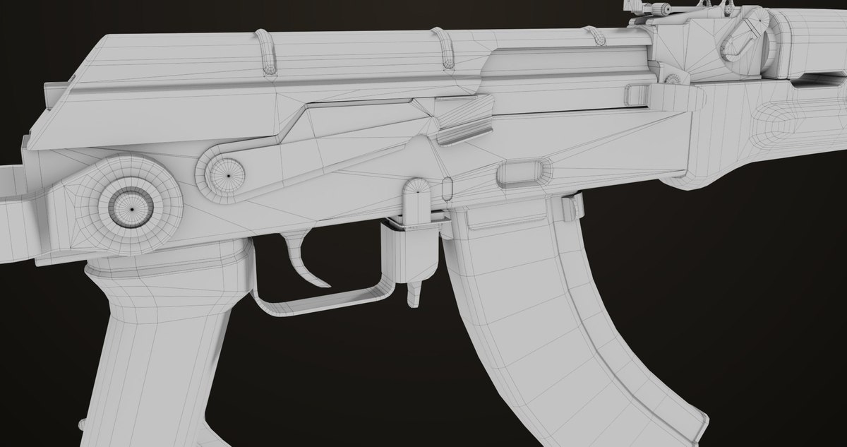 AKMS Light Machine Gun 10 Wood URP HDRP Texture