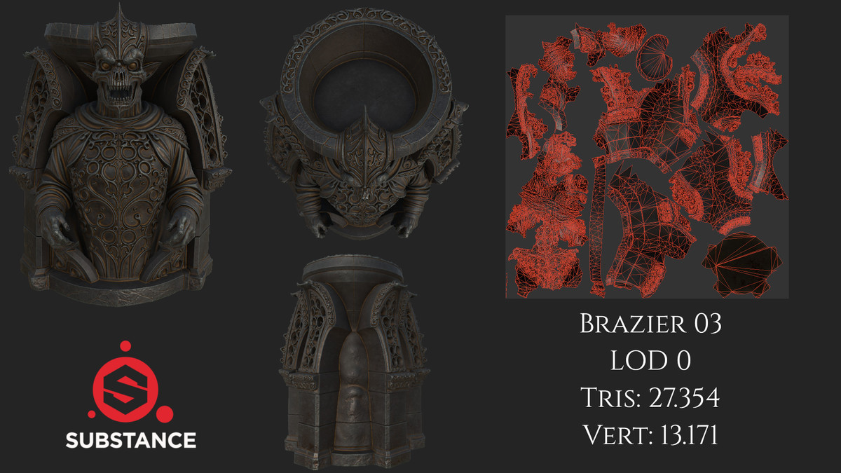 5 Dark Fantasy Braziers / Bowls