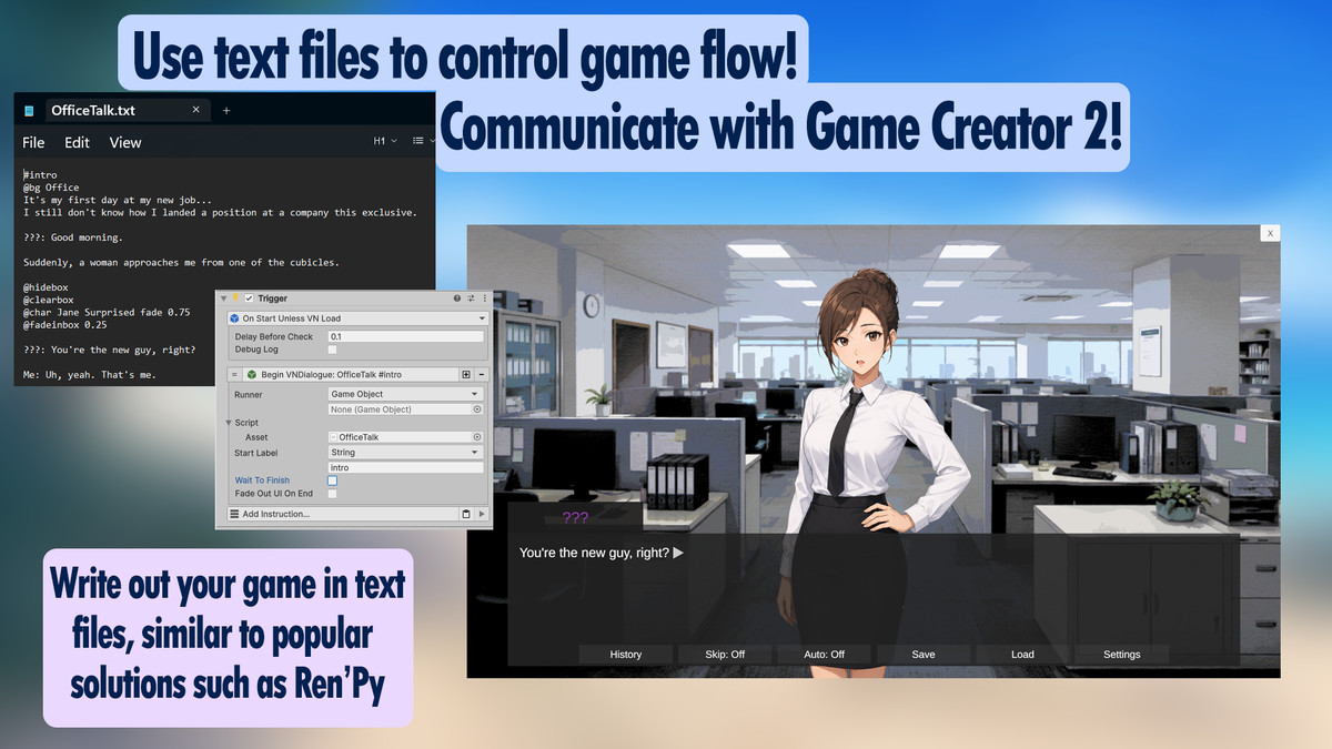 VNDialogue: Visual Novel Dialogue for Game Creator 2