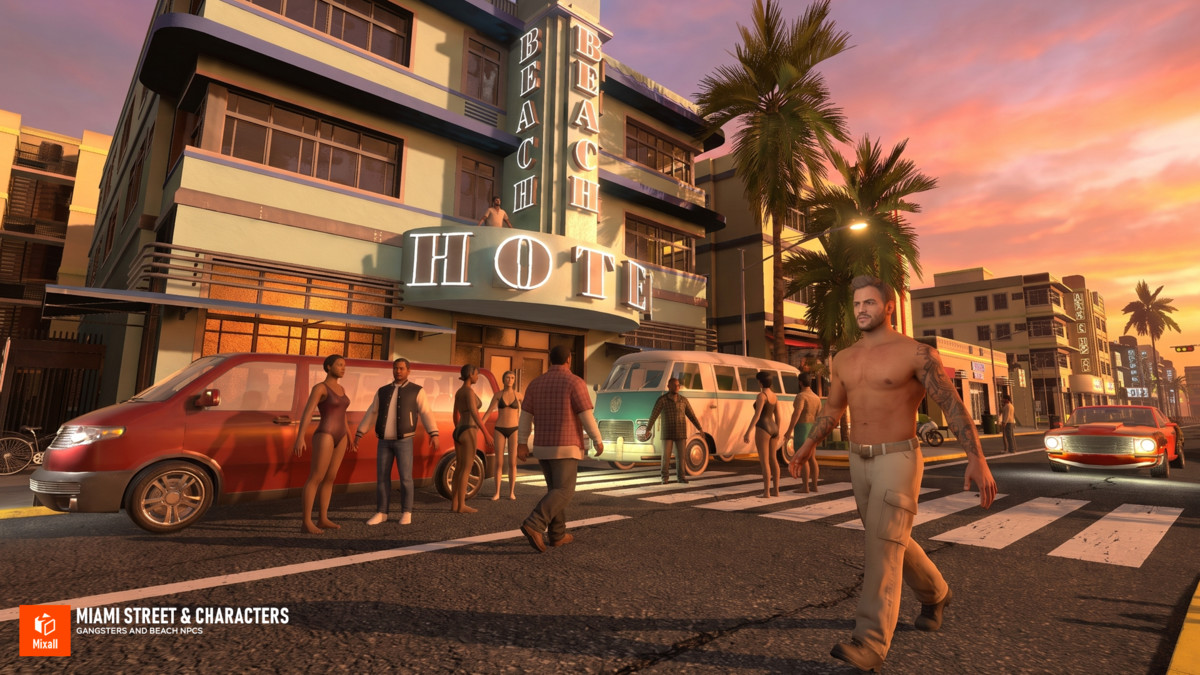 Miami Street & Characters – Gangsters and Beach NPCs