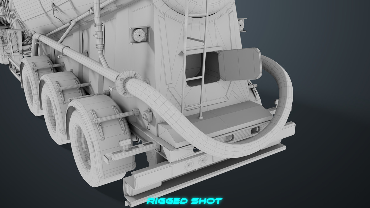 Chassis06 Cement Trailer 01 White URP HDRP Textures