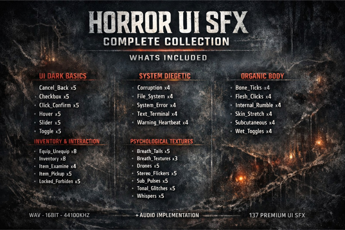 Horror UI SFX – Complete Collection