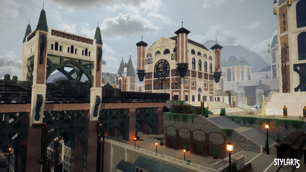 Stylized Steampunk City, image 9