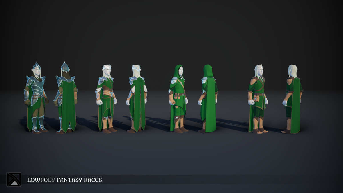 Lowpoly NPCs Bundle MEDIEVAL FANTASY SERIES