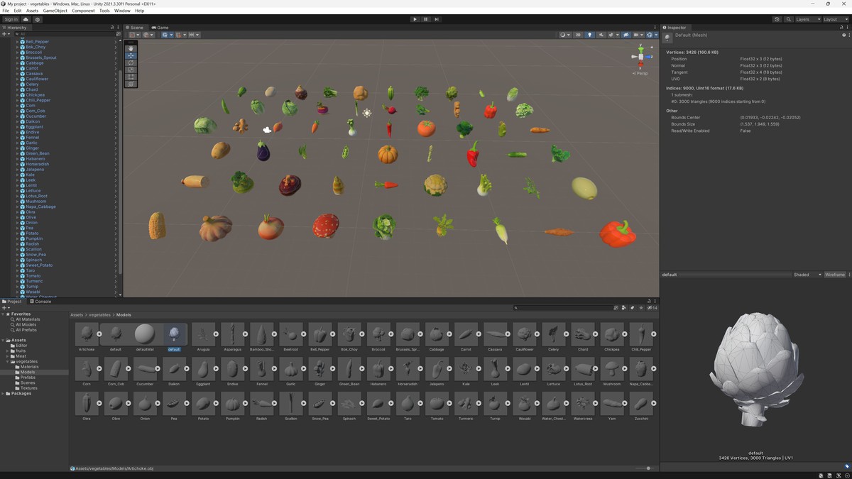 50+ vegetables Asset Pack
