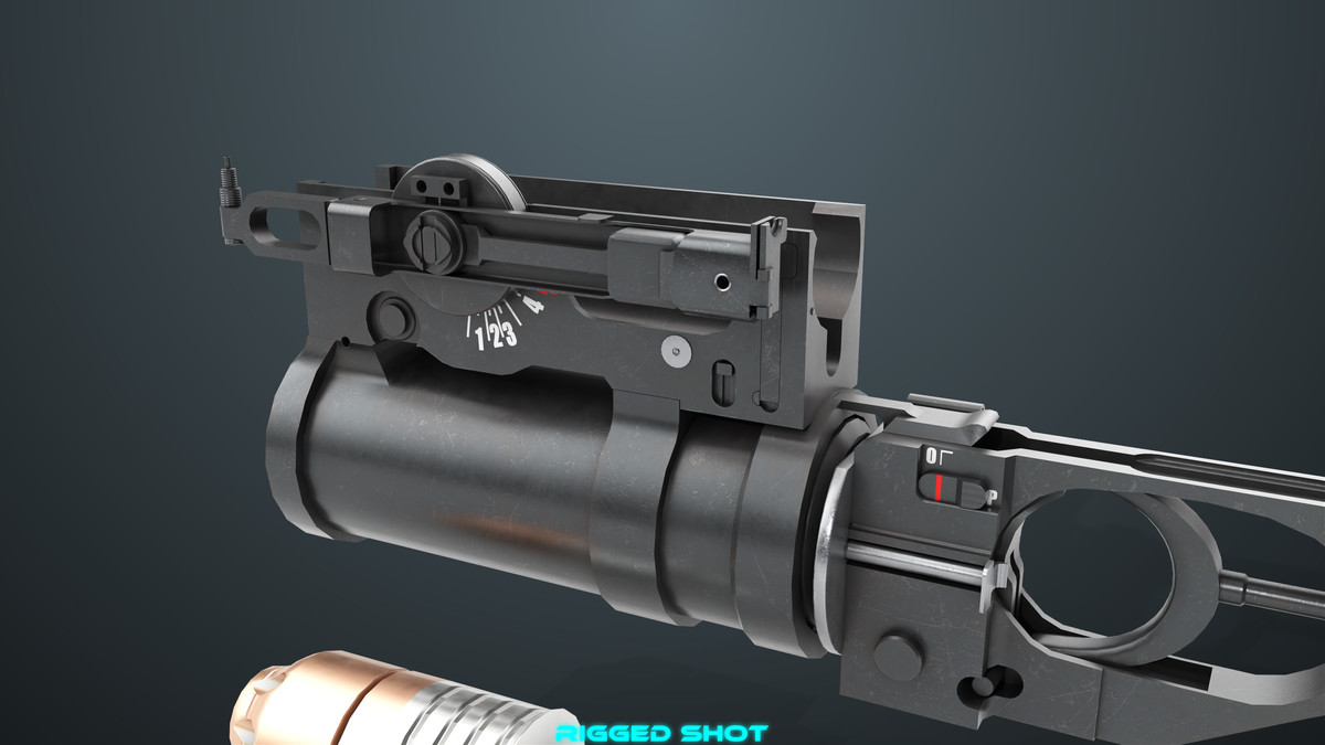 Grenade Launcher 03 Standalone Black URP HDRP Textures