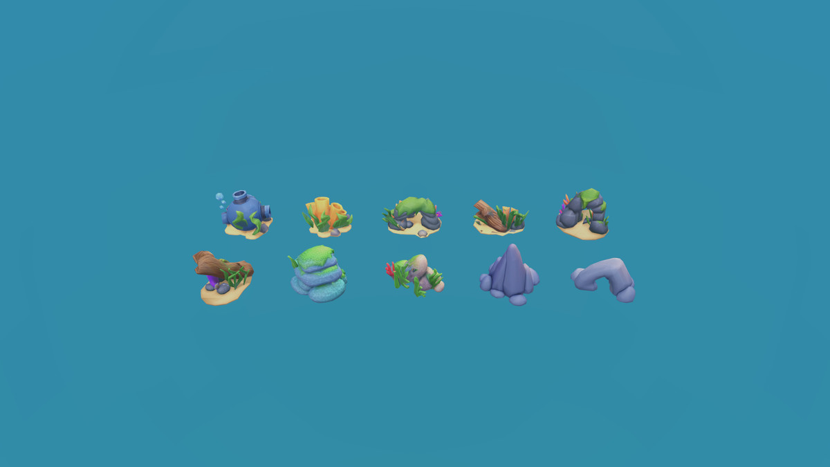 Stylized Underwater Pack — Rocks, Corals & Sea Props