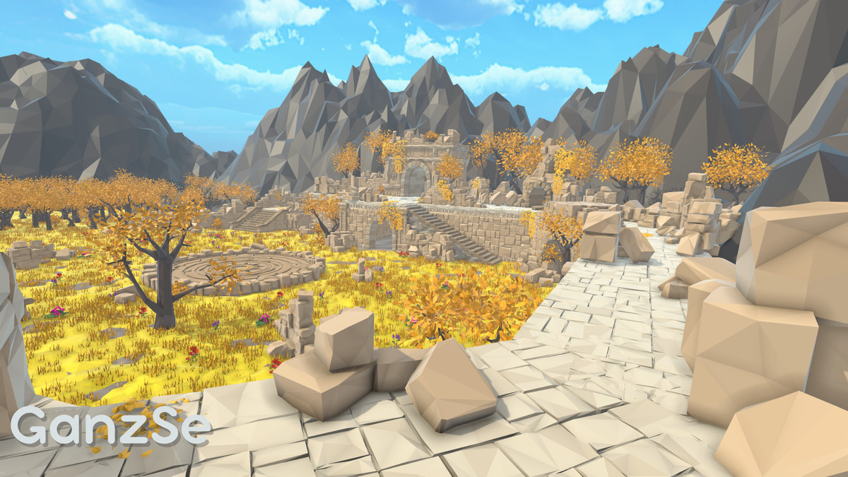 GanzSe Forgotten Hallowed Ruins - Modular Low Poly Environment