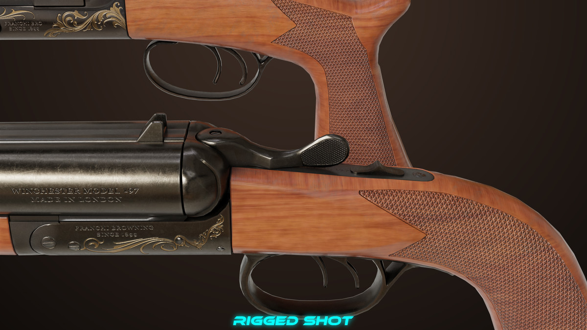Small Medium Shotgun Black Single Mat URP HDRP Textures