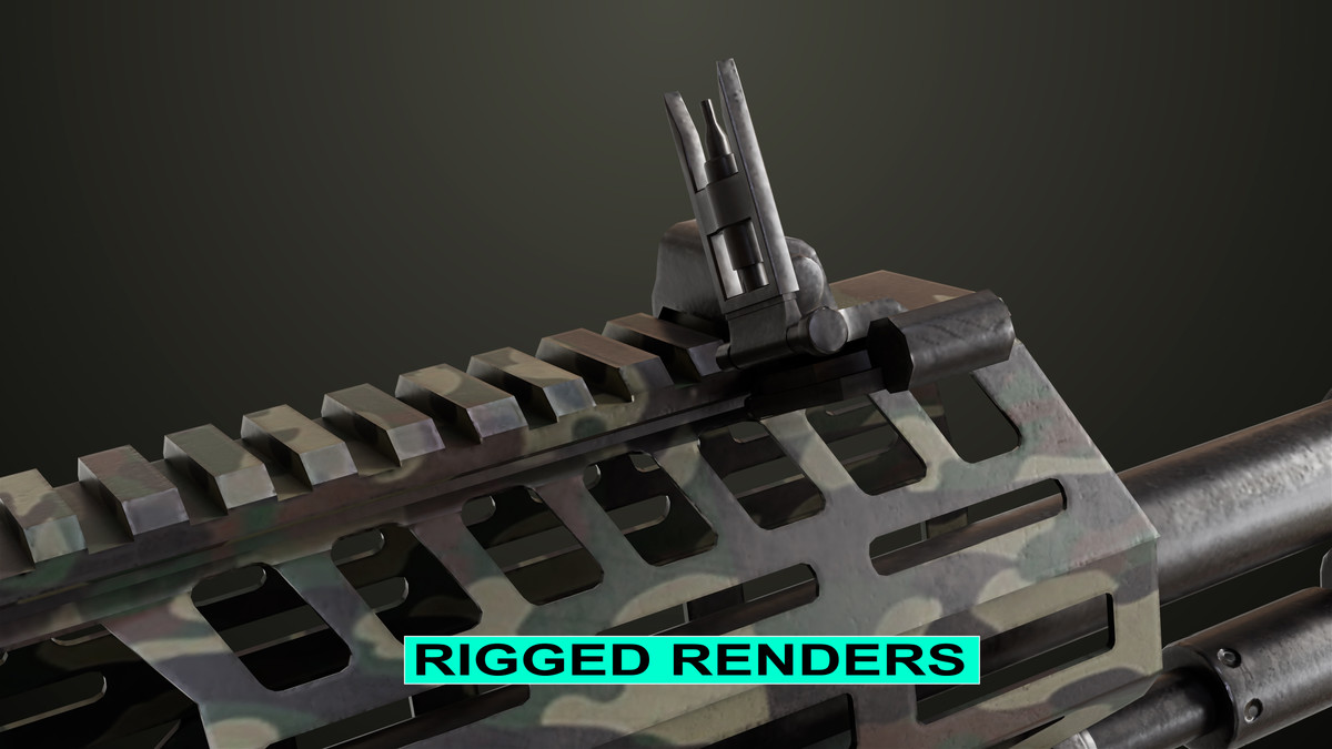 Machine Gun 14 Military Green URP HDRP Textures