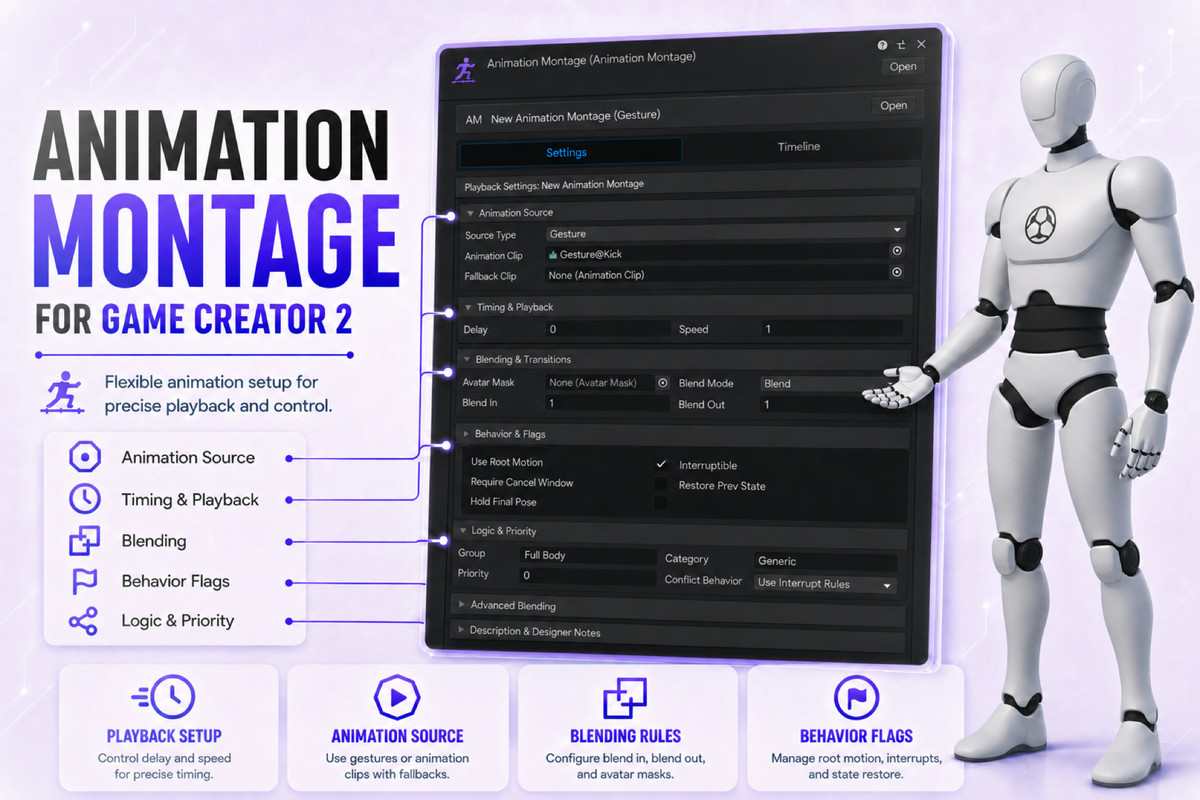 Animation Montages for Game Creator 2