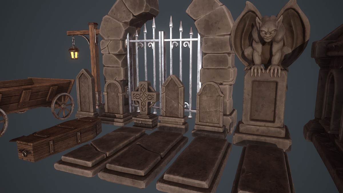 Spooky Graveyard Props