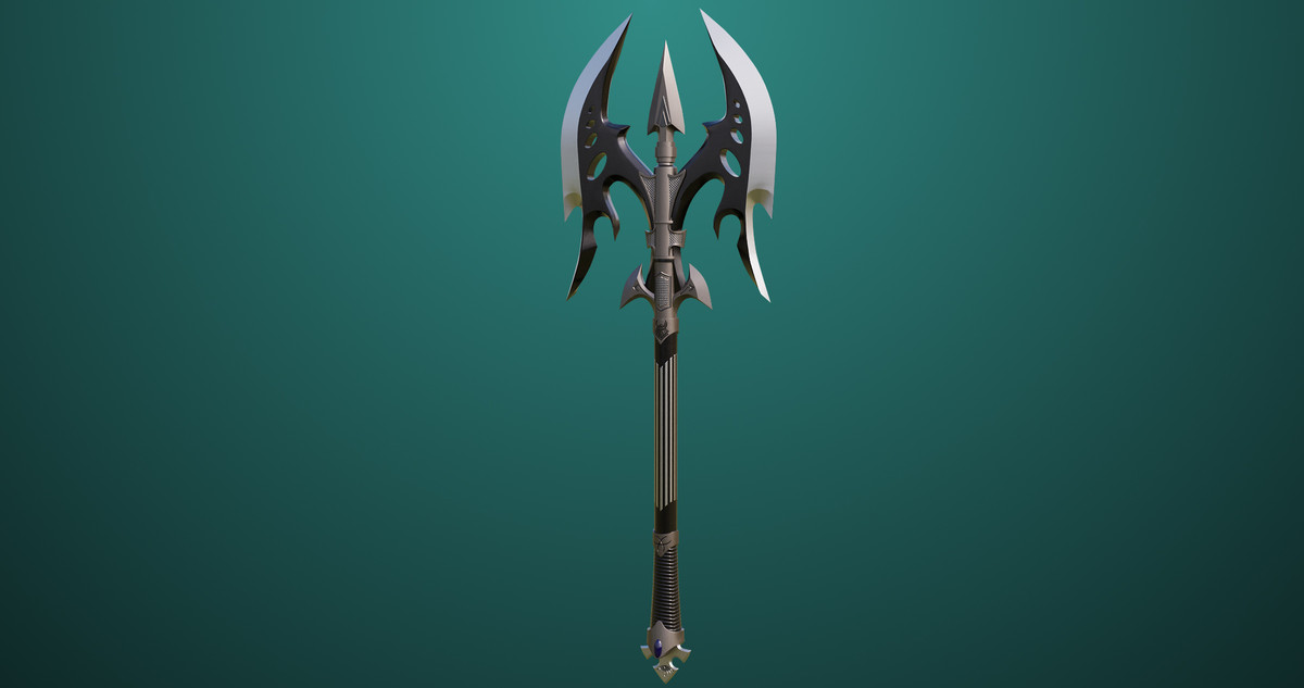 Battle Axe 01 Silver URP HDRP Textures