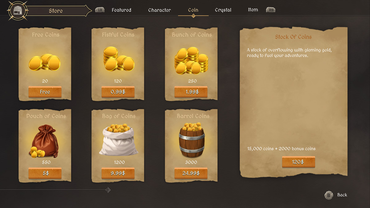 Fantasy RPG GUI