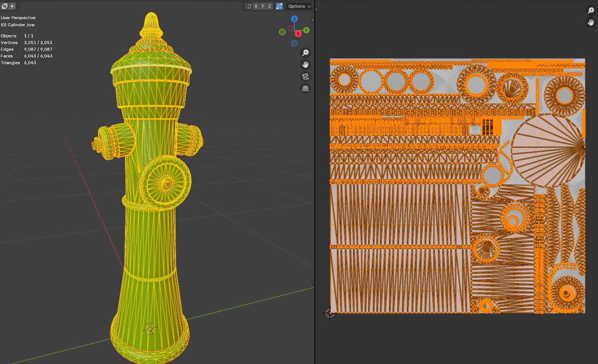 Rusty Fire Hydrant – Low Poly PBR with LODs (4 Variations)