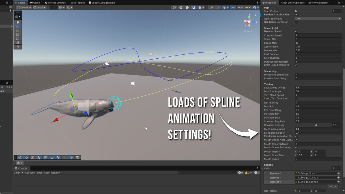 Beluga Whale with Spline System