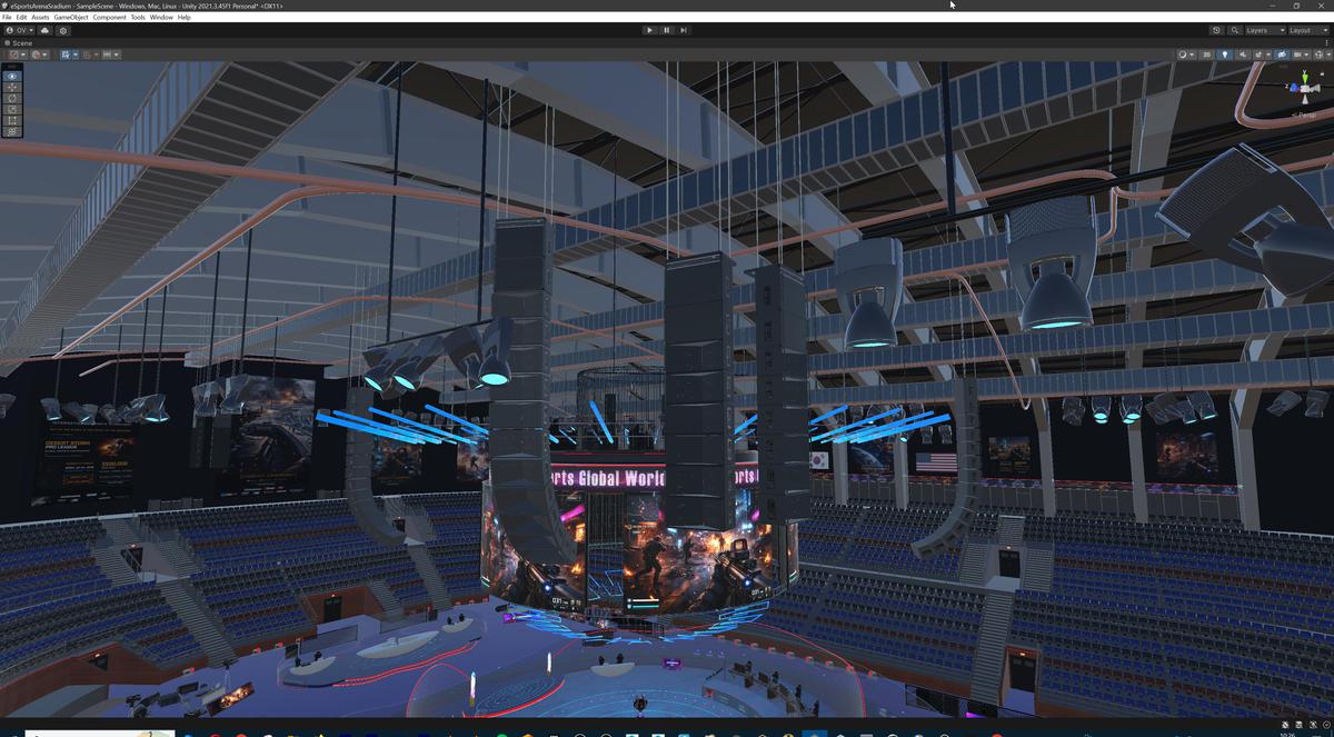 Futuristic Esports Arena Stadium – Tournament Stage 3d Environment Level