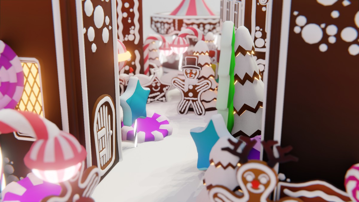Low Poly Gingerbread Village by IGS